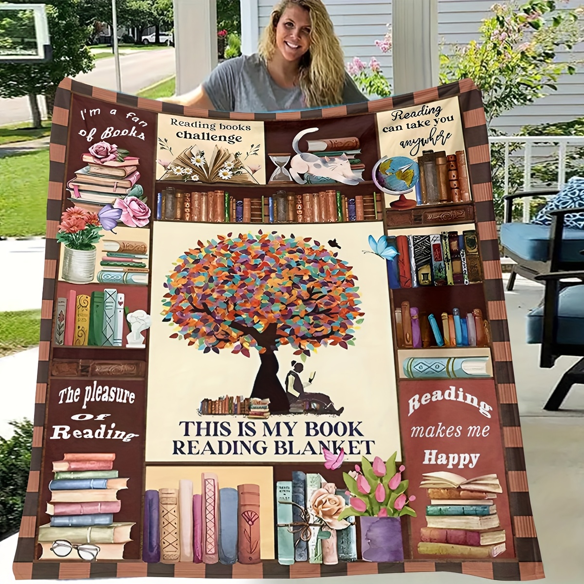 Lovers Of Hd Printed Read With A Blanket, Which As A Holiday Gift, Birthday Gift, Christmas Gift, Etc. Suitable For, Sofa, Living Room And Bedroom Decoration, And Is Easy To Carry