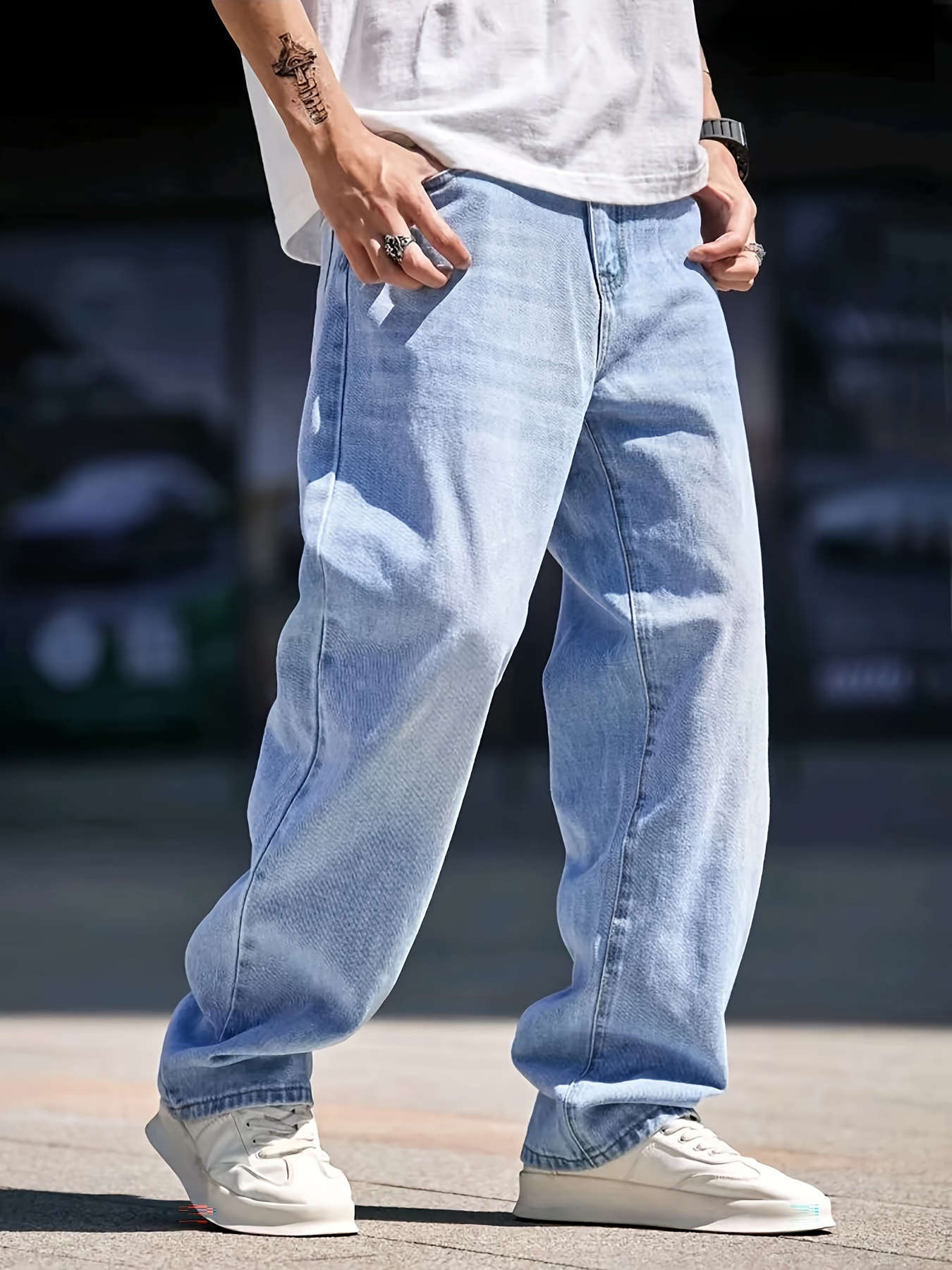 Baggy Jeans Pantalon Homme - Retours Gratuits Dans Les 90 Jours - Temu  France