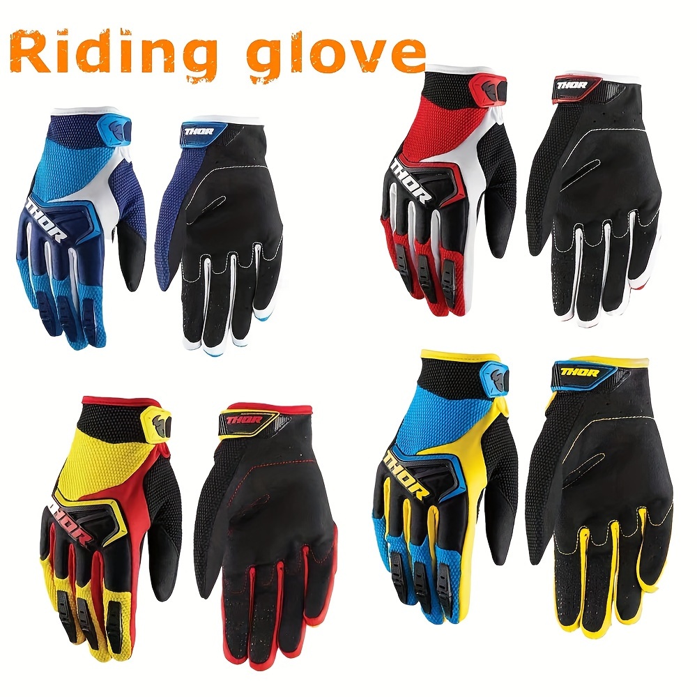 

Motorcycle Racing Gloves, Long Fingers, Closure, Adult Performance Outdoor Cycling Gloves