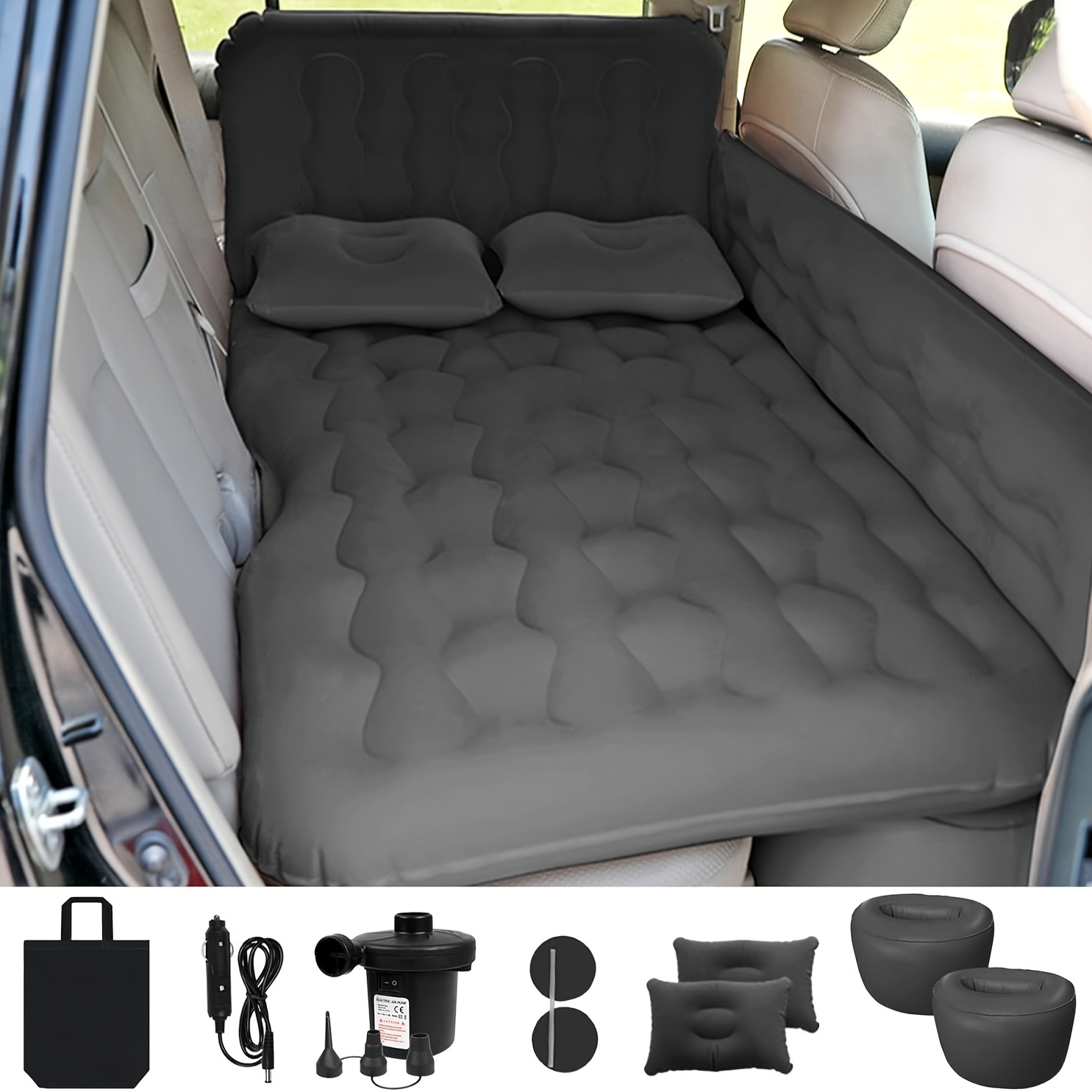

Inflatable Mattress, Thickened Sedan Suv Dual Car Air Cushion Side Flocking Travel Inflatable Car Mattress Bed With Electric Air Pump And 2 Pillows, Car Sofa Bed For Home Outdoor And Travel