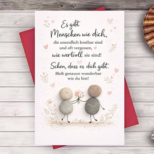 eine grußkarte mit einem umschlag, die sich durch bezaubernde kieselkunst mit floralen herzmotiven auszeichnet, , um freunden, partnern oder familie für anlässe wie jahrestage, geburtstage oder einfach, um wertschätzung zu zeigen, zu .