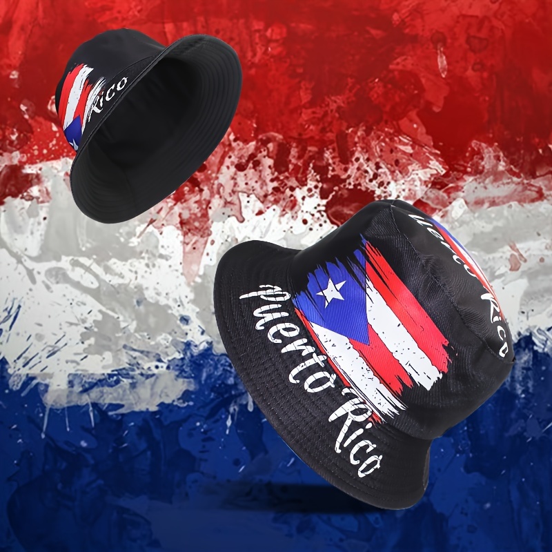 

Puerto Rico Flag Unisex Bucket Hat - Sun Protection, Breathable Cotton Blend For Summer Beach & Outdoor Activities