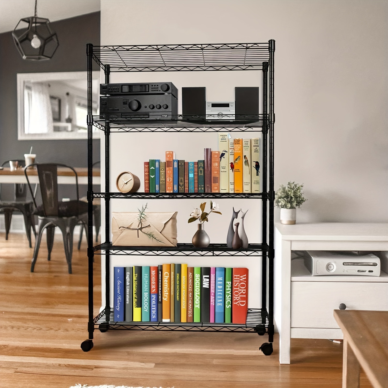 

Heavy Duty Shelving With Wheels, Adjustable Storage Units, Kitchem Organizers And Storage，steel Organizer Wire Rack