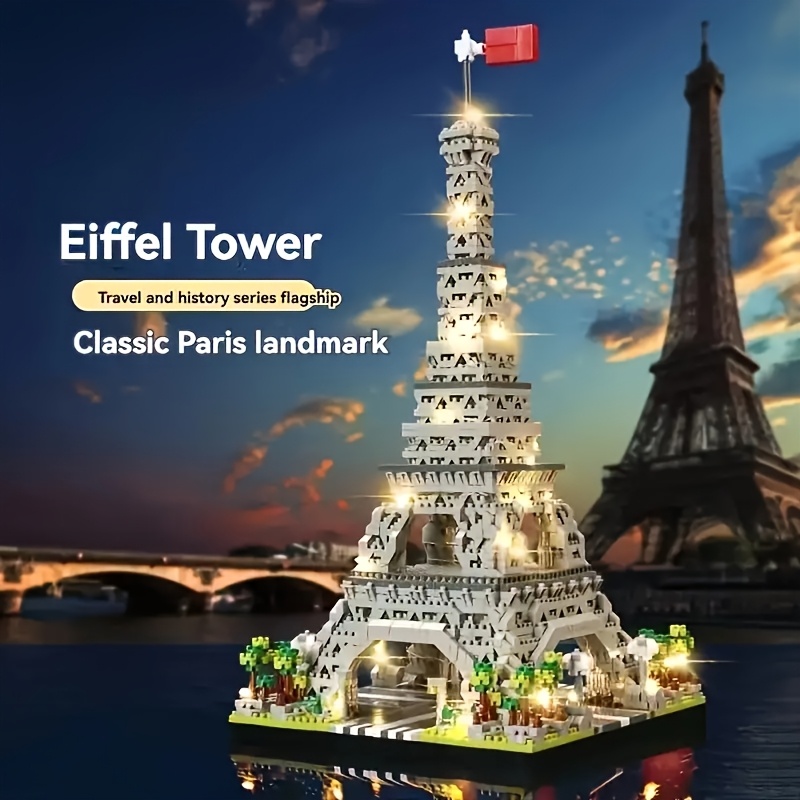 3585pcs Eiffel Tower Micro Building Blocks - Complex 3D Puzzle Toy for Creative Learning and Unforgettable Gift Experience, Collectible Keepsake Model, Birthday Present