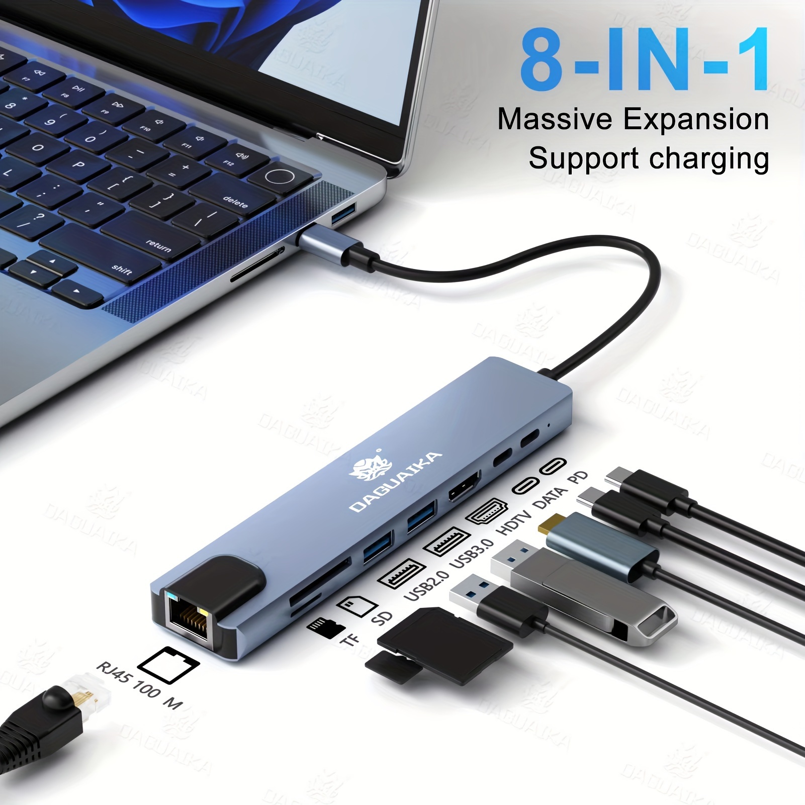 

C To 4k Adapter Rj45 Sd/tf Charger For Macbook Laptop Computer