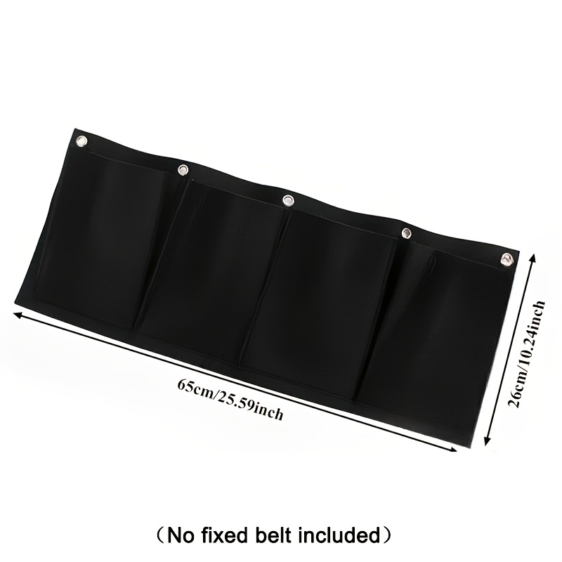 1-pack Black Felt Grow Bag With 4 Horizontal Pockets, Hanging Wall Planter For Flowers, Non-woven Fabric Vertical For Wall Decoration