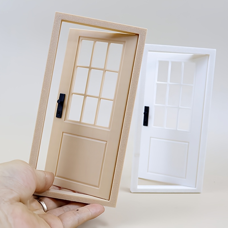 1pc bjd12 dollhouse miniature door realistic openable white Temu