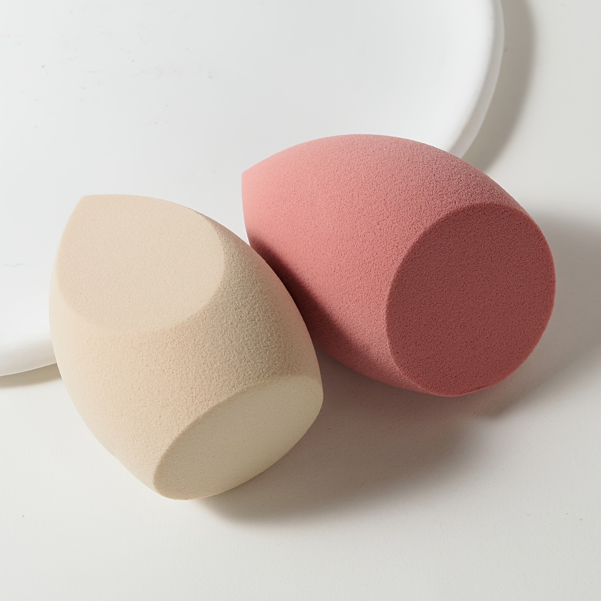 

2pcs Beauty Eggs Non Latex Makeup Sponge Dry And Wet Dual-use Suitable For Powder Cream Liquid Powder