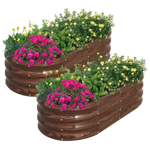 2pcs 4 2 1ft raised garden bed planter boxes outdoor with easy assembly large garden bed for vegetables fruits flower