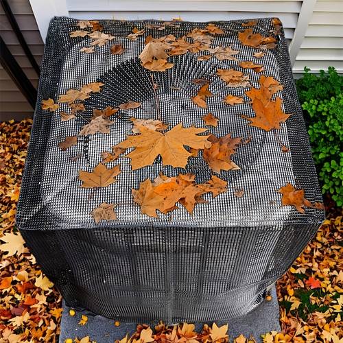 item picture full enclosure air conditioner cover black mesh outdoor ac cover with ventilation design weather and protection suitable for units heavy duty mesh material