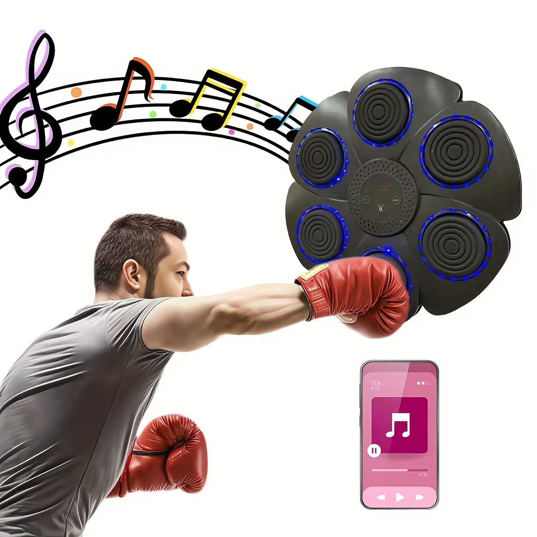 1pc electric boxing machine 9   18 speed options no drill installation   6 large punching  s connects to mobile phone music smart music boxing   reaction speed rhythm exercise equipment   gloves best birthday gift Product details 0