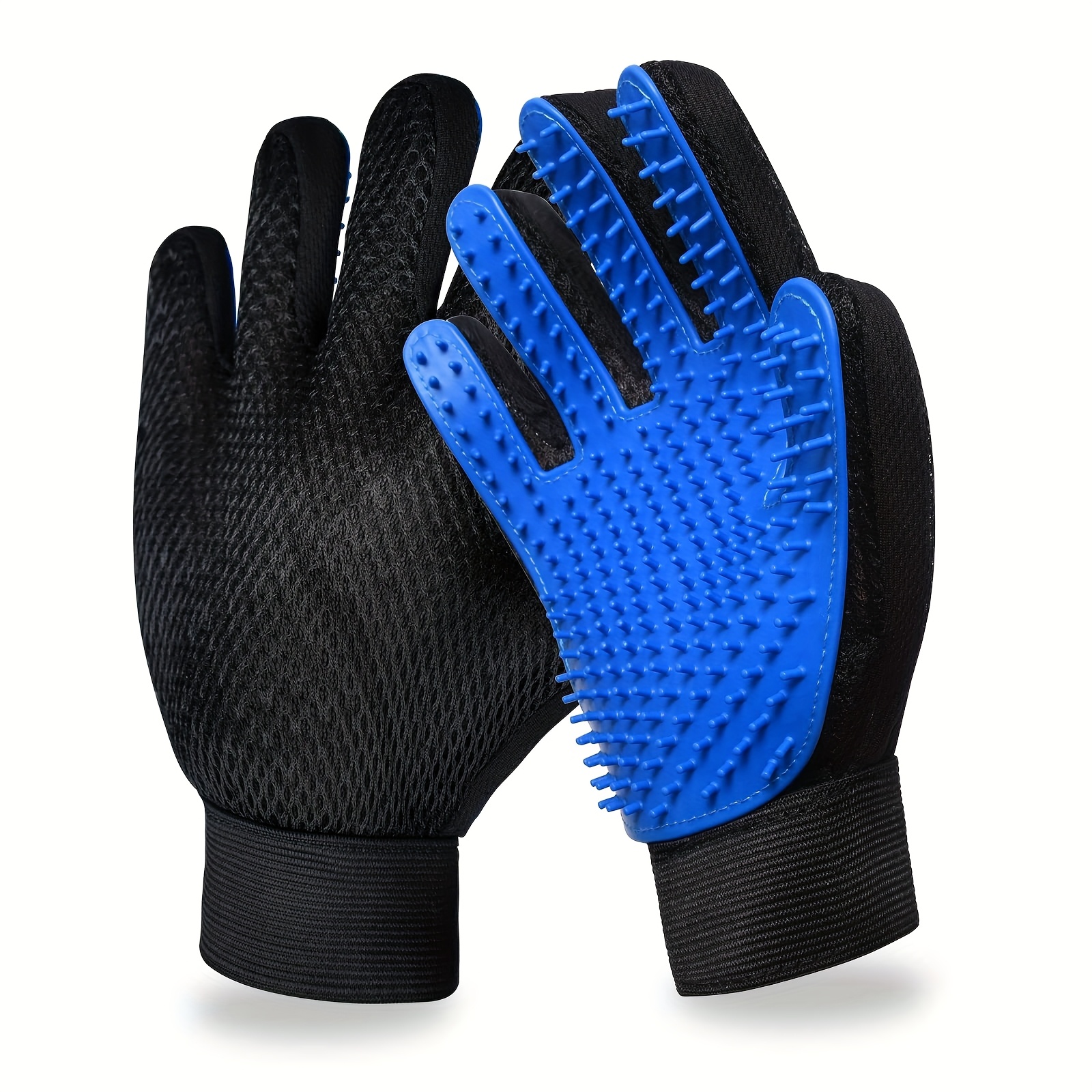 Image of 2pcs Pet Grooming Gloves | Silicone Hair Removal And Massage Gloves For Cats And Dogs, Handheld Hair Remover, Materials, High-quality Grooming Care