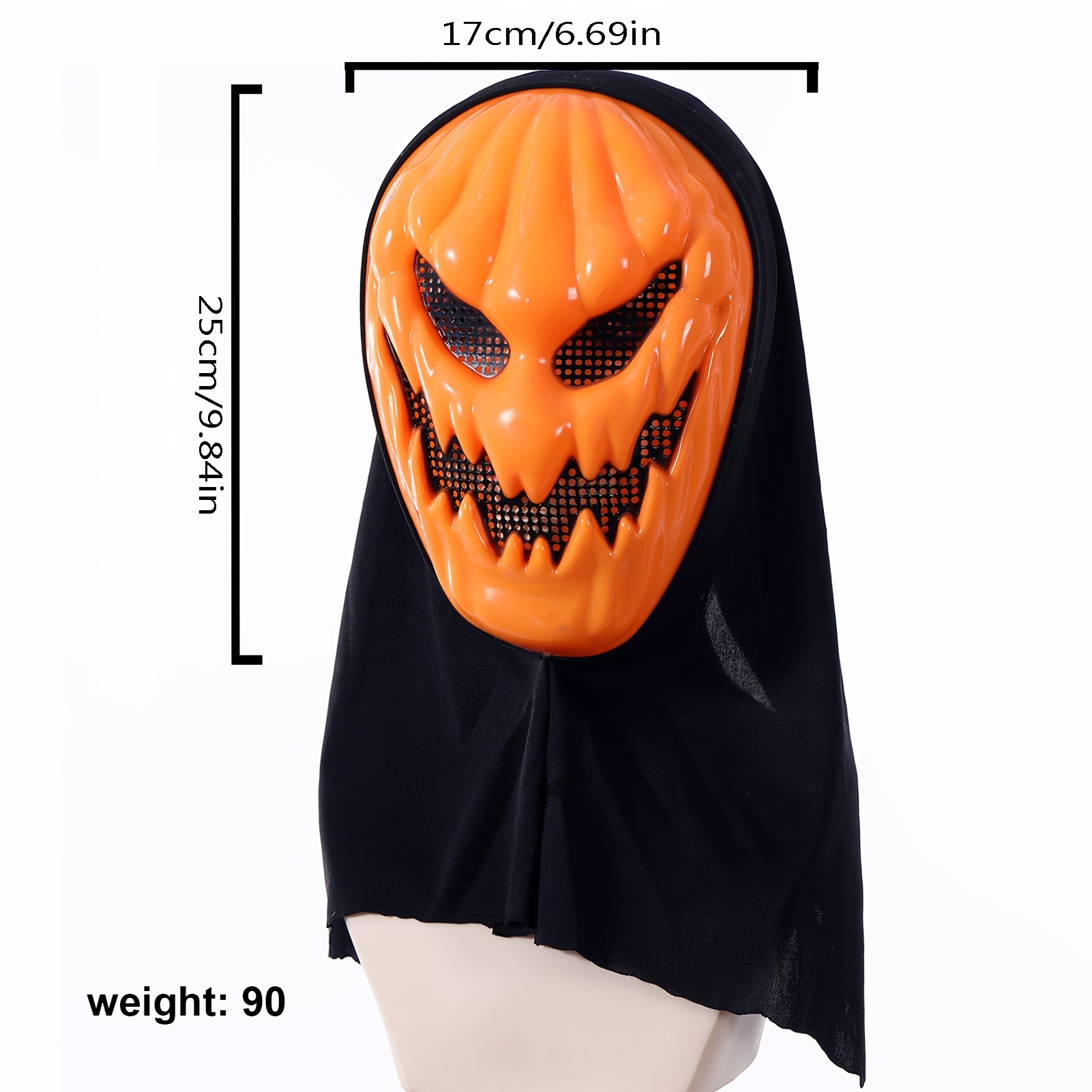 Realistic Pumpkin Face Mask for Halloween