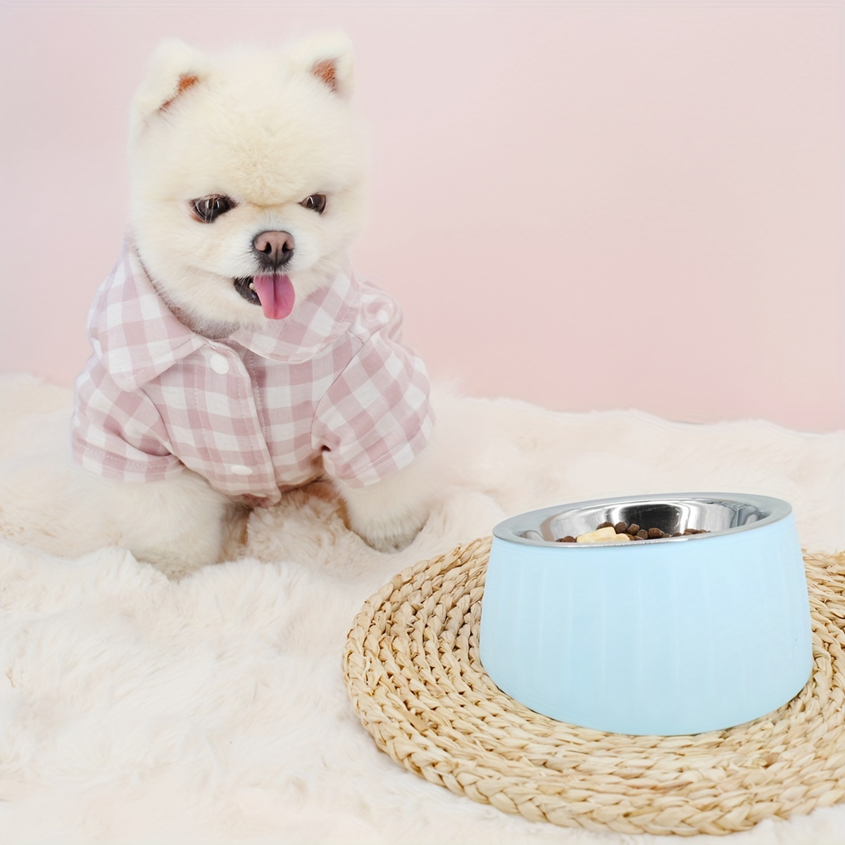 colorful fashion neck protection pet bowl stainless steel large capacity dog bowl with non slip bottom for feeding and watering Product details 5