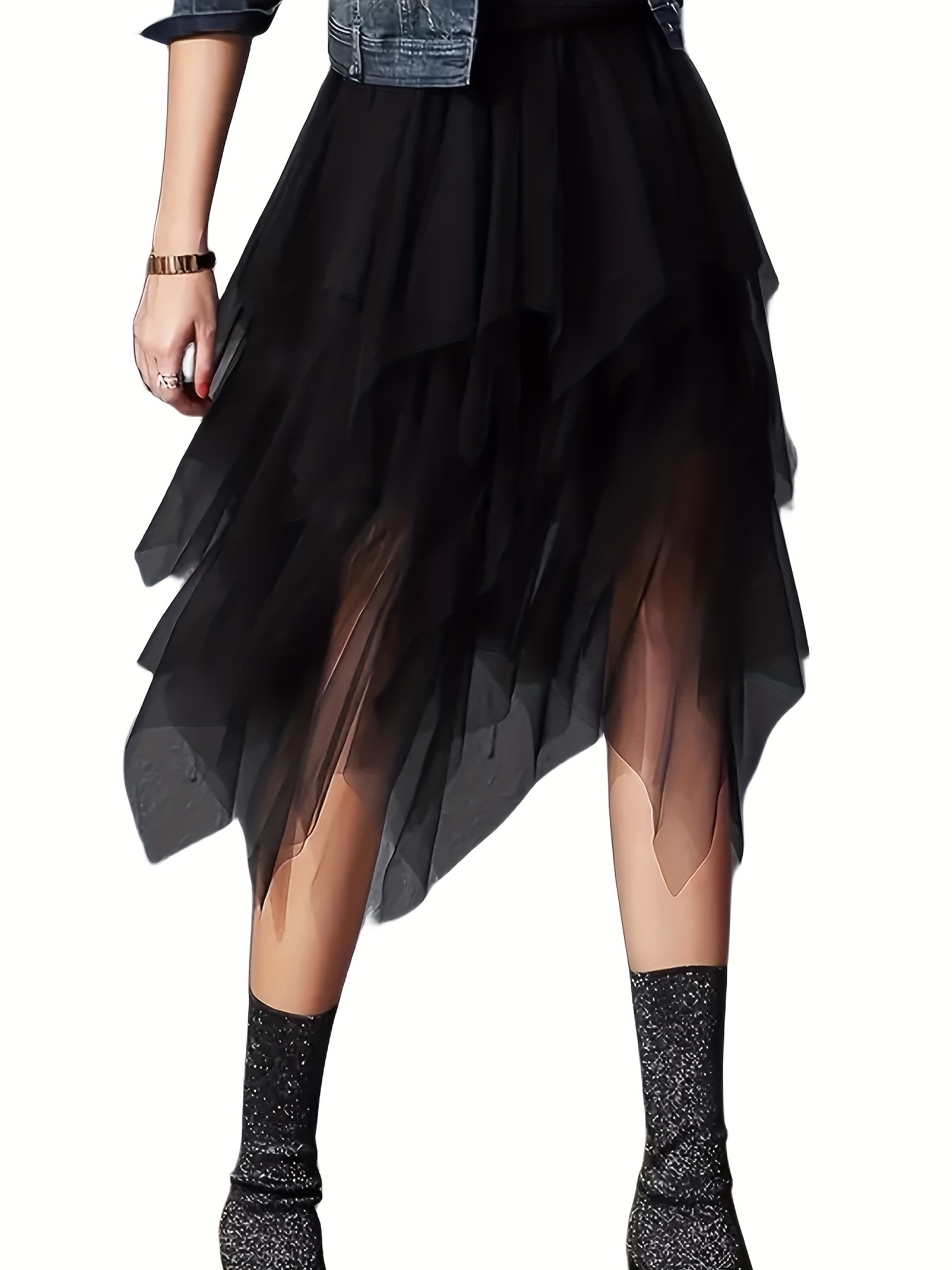 Black High Waisted Tulle Skirt Outfit Women High Waisted Tulle