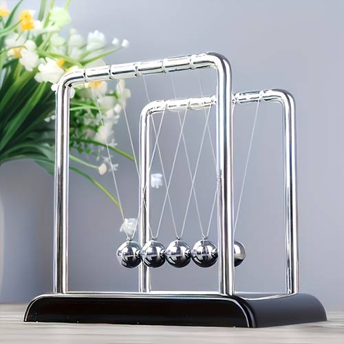 small new cradle balance pendulum balancing steel ball with base classic physics science pendulum ornament fun desktop gadget home decor gift new years gift