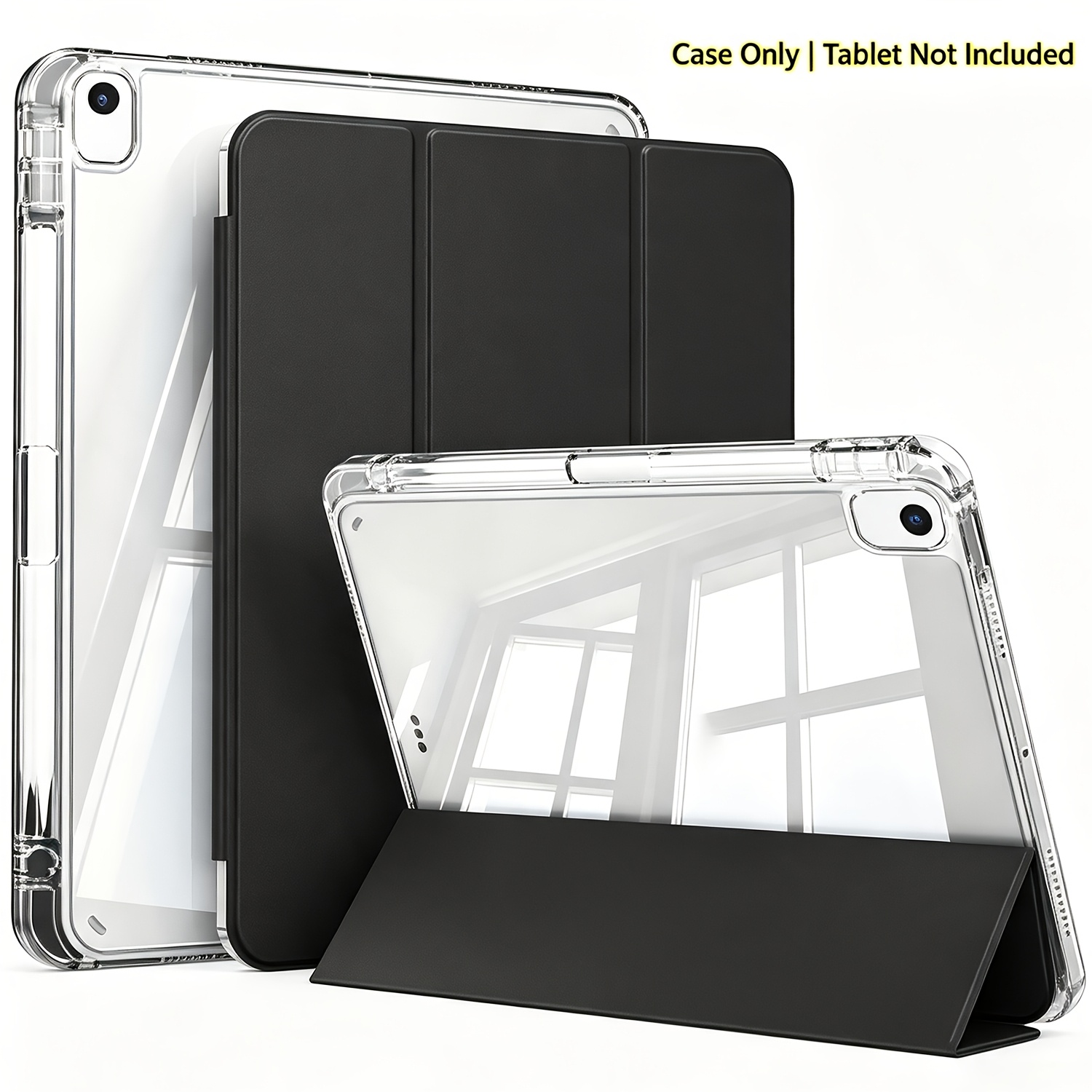 TEMU Back Case For Ipad With Built-in Pencil Holder For Ipad 7th/8th/9th 10.2" & Ipad Air 3/pro 10.5", Auto Sleep/wake Dual Viewing , Shockproof Tpu