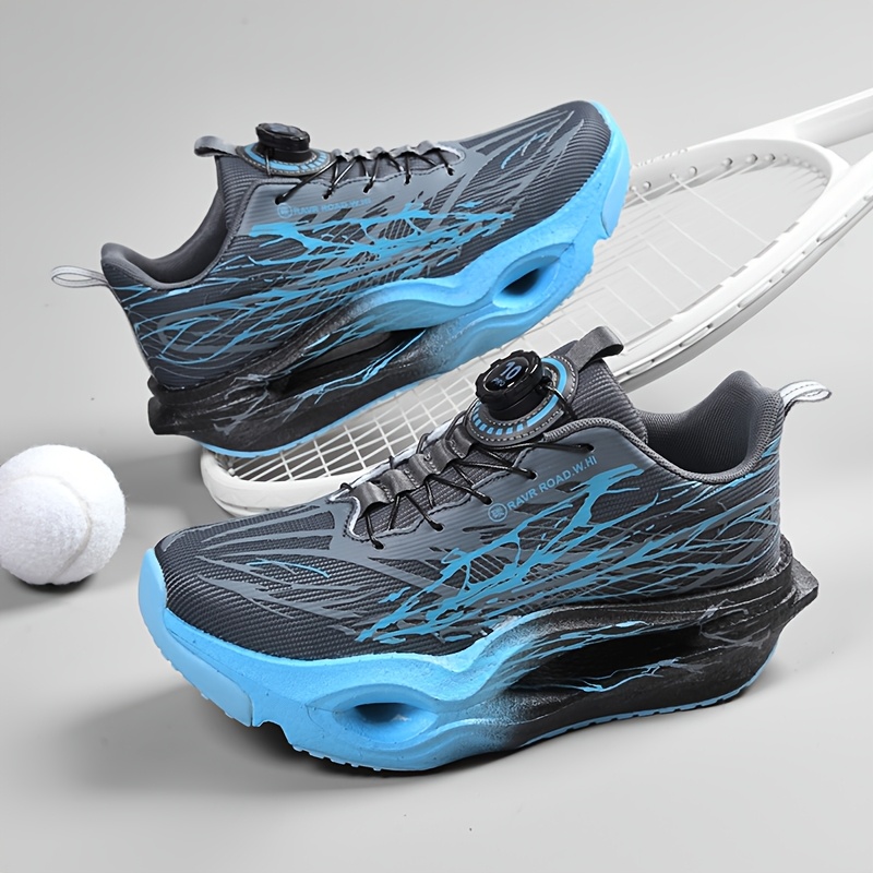 Men'S Shock-Absorbing Rotary Buckle Luminous Breathable Running Shoes, Outdoor Fitness Training Casual Sneakers, Comfortable Low-Top Breathable Outdoor Athletic Shoes, Student Running And Training Shoes