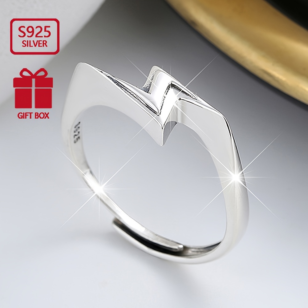 

925 Sterling Shape Thin Band Ring Adjustable Finger Ring Jewelry Decoration Suitable For Daily Party Wear
