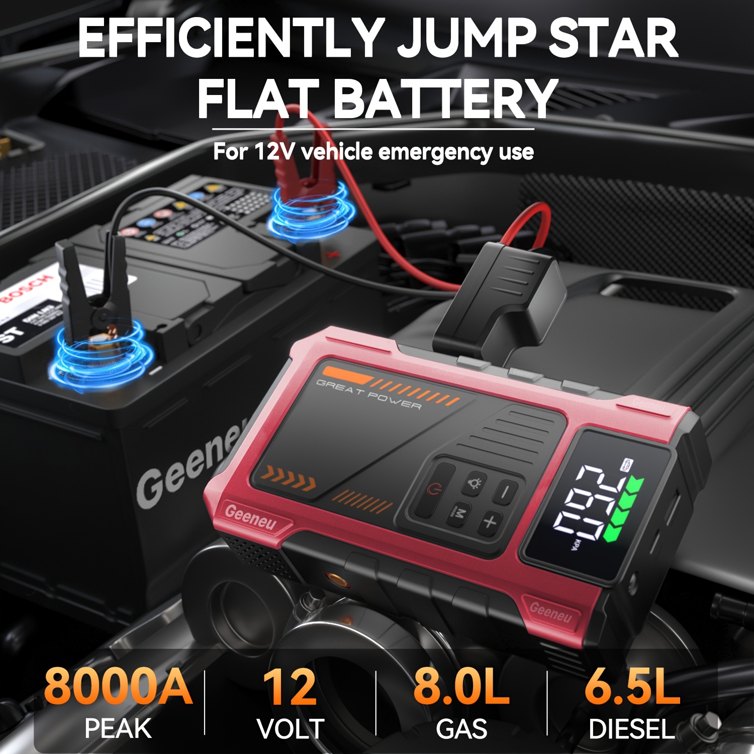 jump starter air compressor 8000a battery jumper - Temu