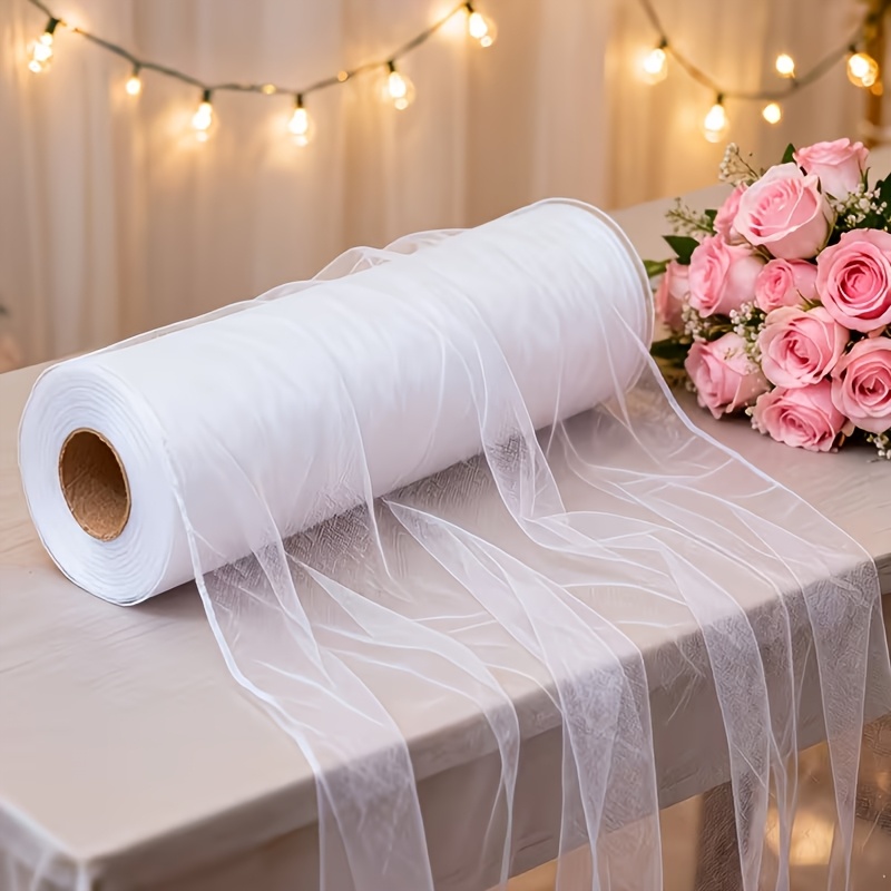 TEMU 1 Roll, 90 Meters/3553.2 Inches Extra-long White Tulle Fabric – Extra-long Style, Multiple Sizes , Versatile And Exquisite, Perfectly Suitable