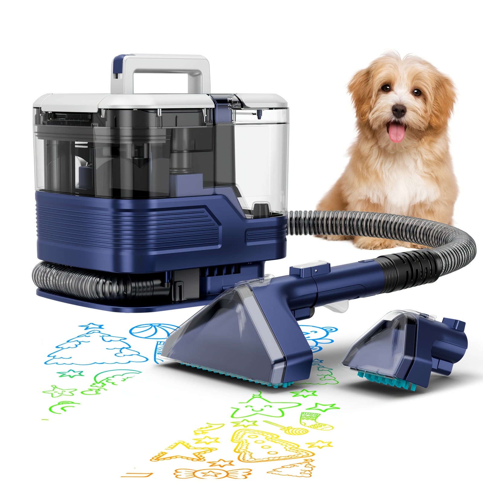 Image of (with Brush Head) Pet Stain Removercar Detailing Specialistsuitable For Carpets Car Seats Pets And Rugs During