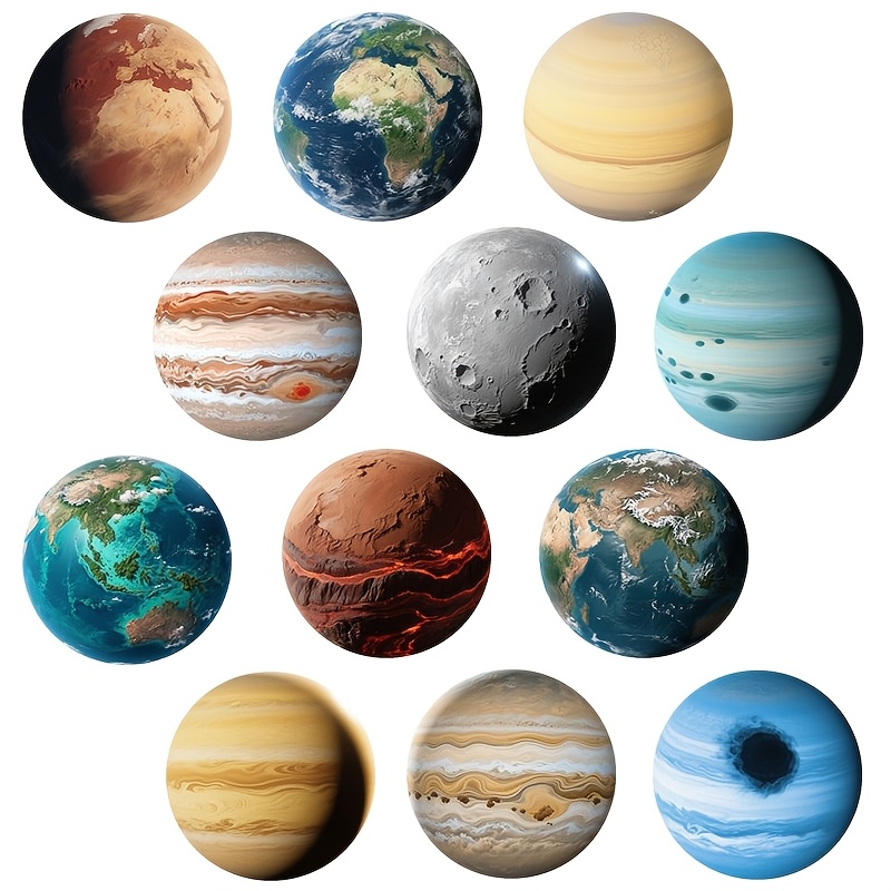 TEMU Adesivo magnetico per frigorifero a tema pianeti planetari, materiale in vetro, , pianeta Terra, ecc. di otto principali pianeti, decorazione