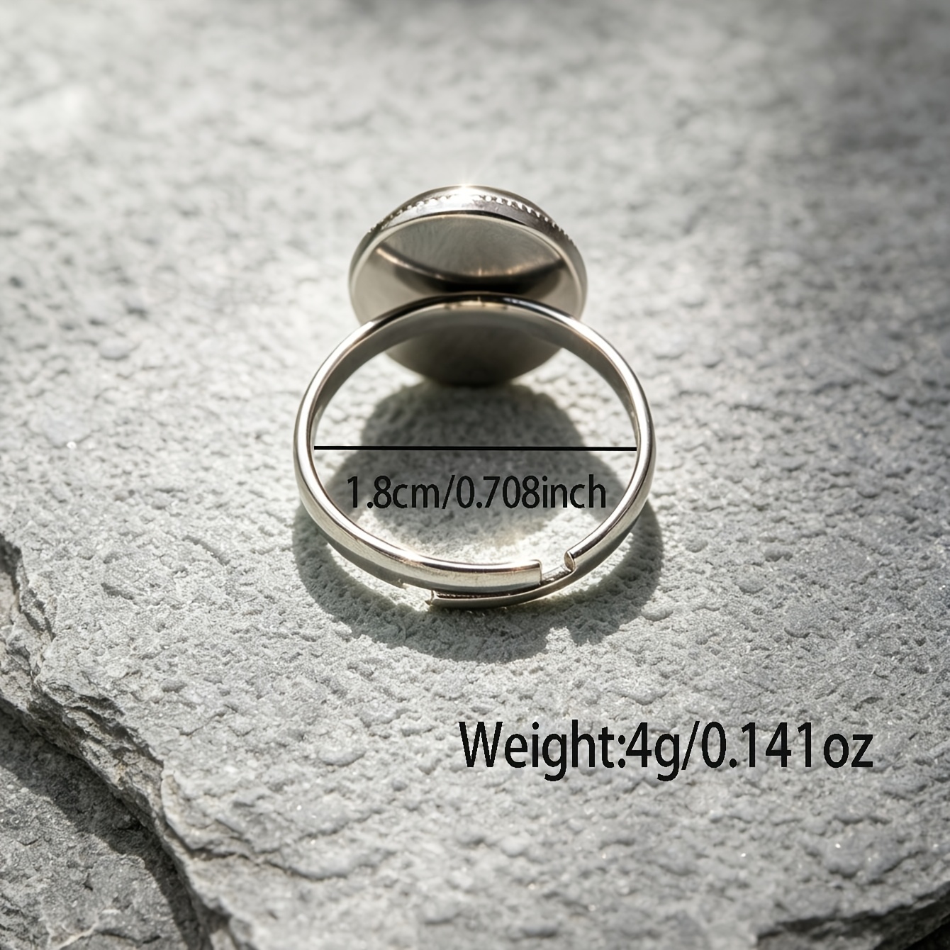 Dark Brown Swirl Wood Grain Pattern Stainless Steel Oval Open Ring