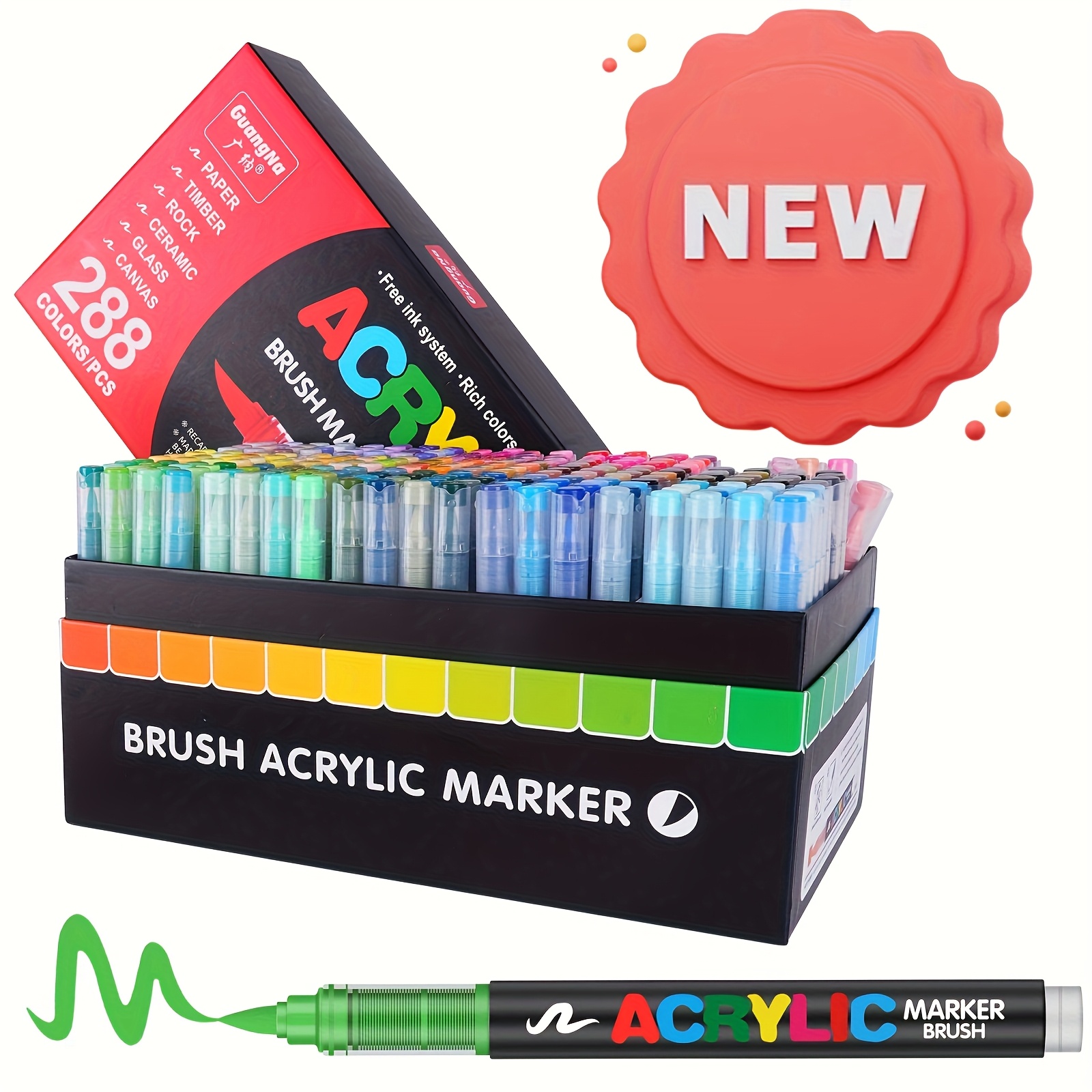 new 288 pack acrylic markers layered coloring