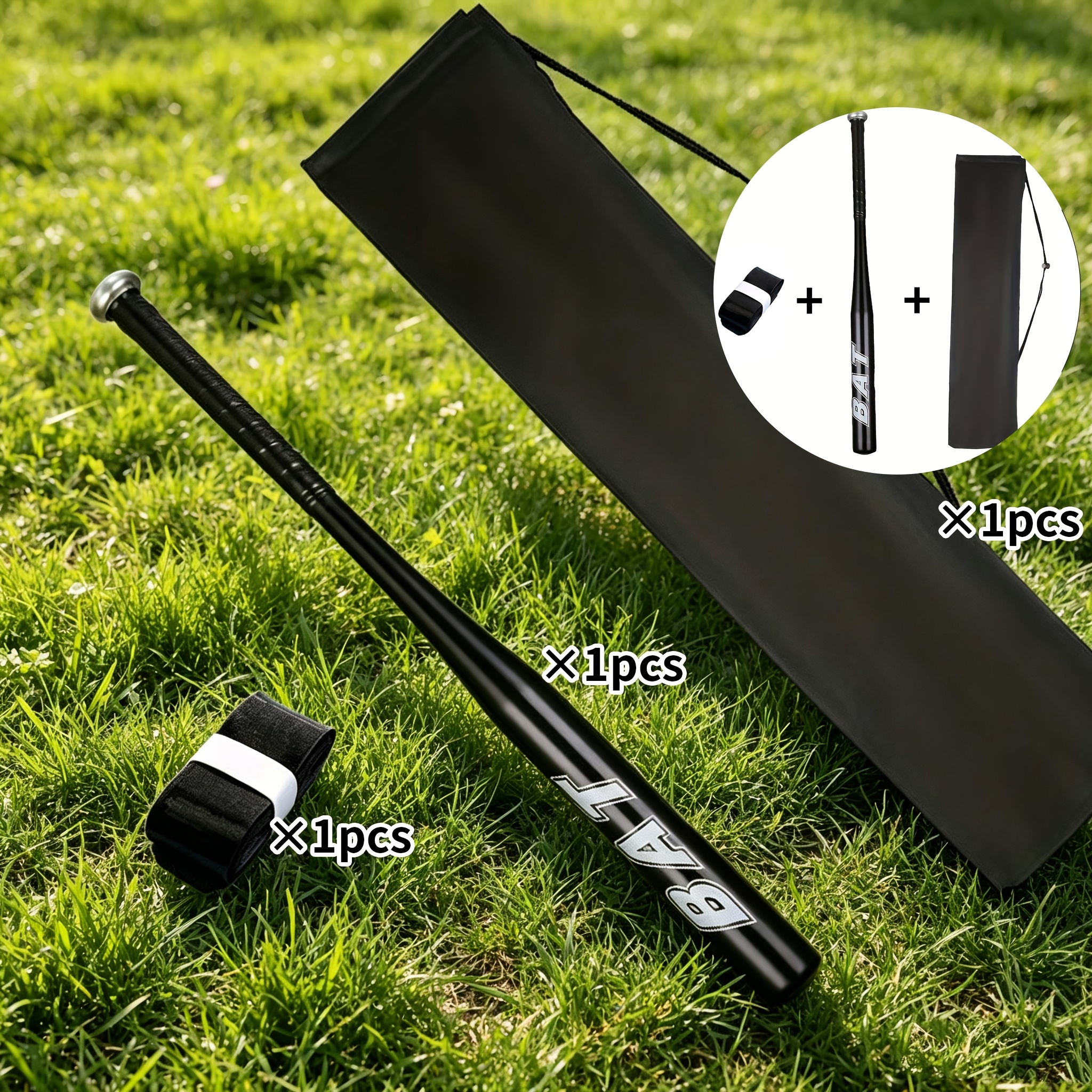 TEMU Manici per da baseball 123 cm, da 123 cm x 50,8 borsa di stoccaggio, disponibile in 4 colori, da allenamento, da baseball, uso, resistenza,