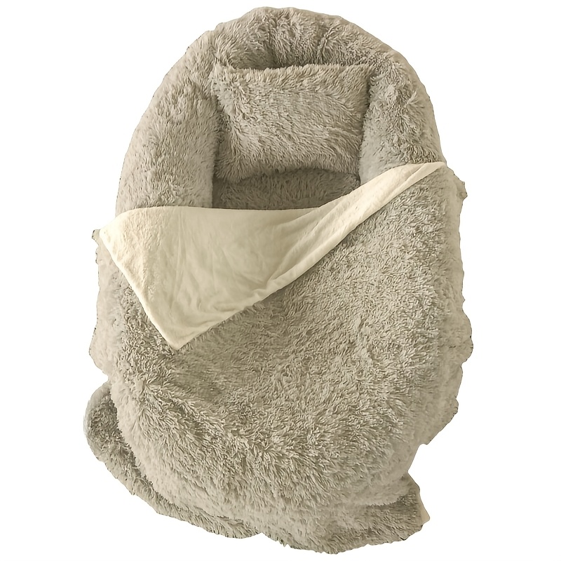 extra large orthopedic memory foam pet bed in a   design featuring a plush dog house   washable and   assembled suitable for cats and dogs providing     for   pets and their owners Product details 7