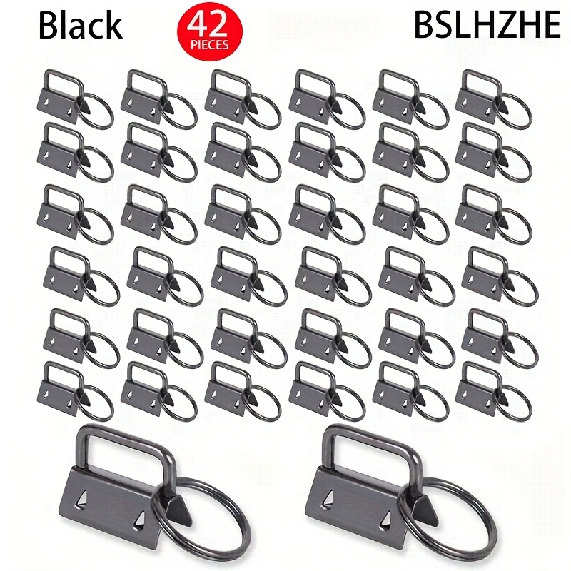 TEMU Bslhzhe 42pcs 1 Inch Keychain Hardware Set, 7 Plated Finish Colors (silvery, Gray, Colorful, Rose Golden, Antique Bronze, Golden, Black) For Diy