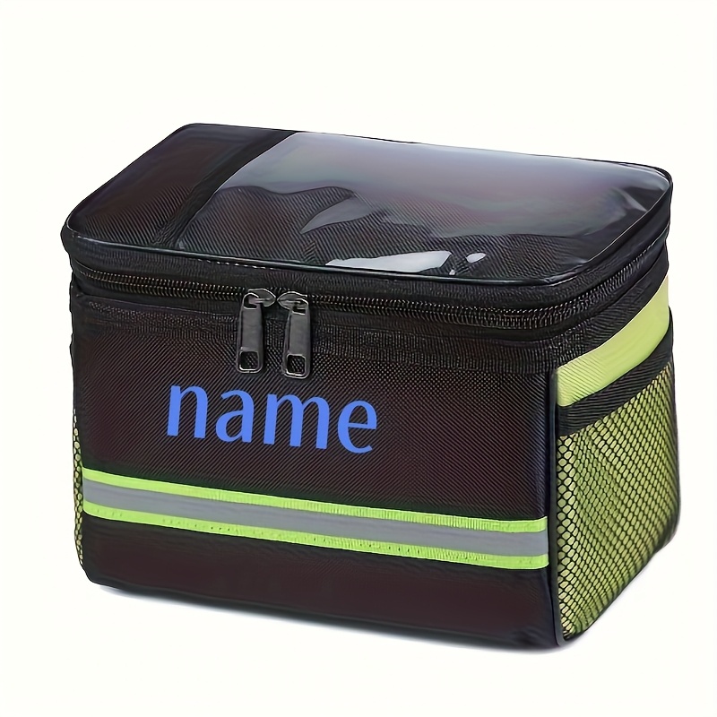 TEMU Bordado Personalizado - Bolso Delantero con Texto Personalizado para Bicicletas, con un Diseño de Tira Reflectante Ancha en la Parte Delantera
