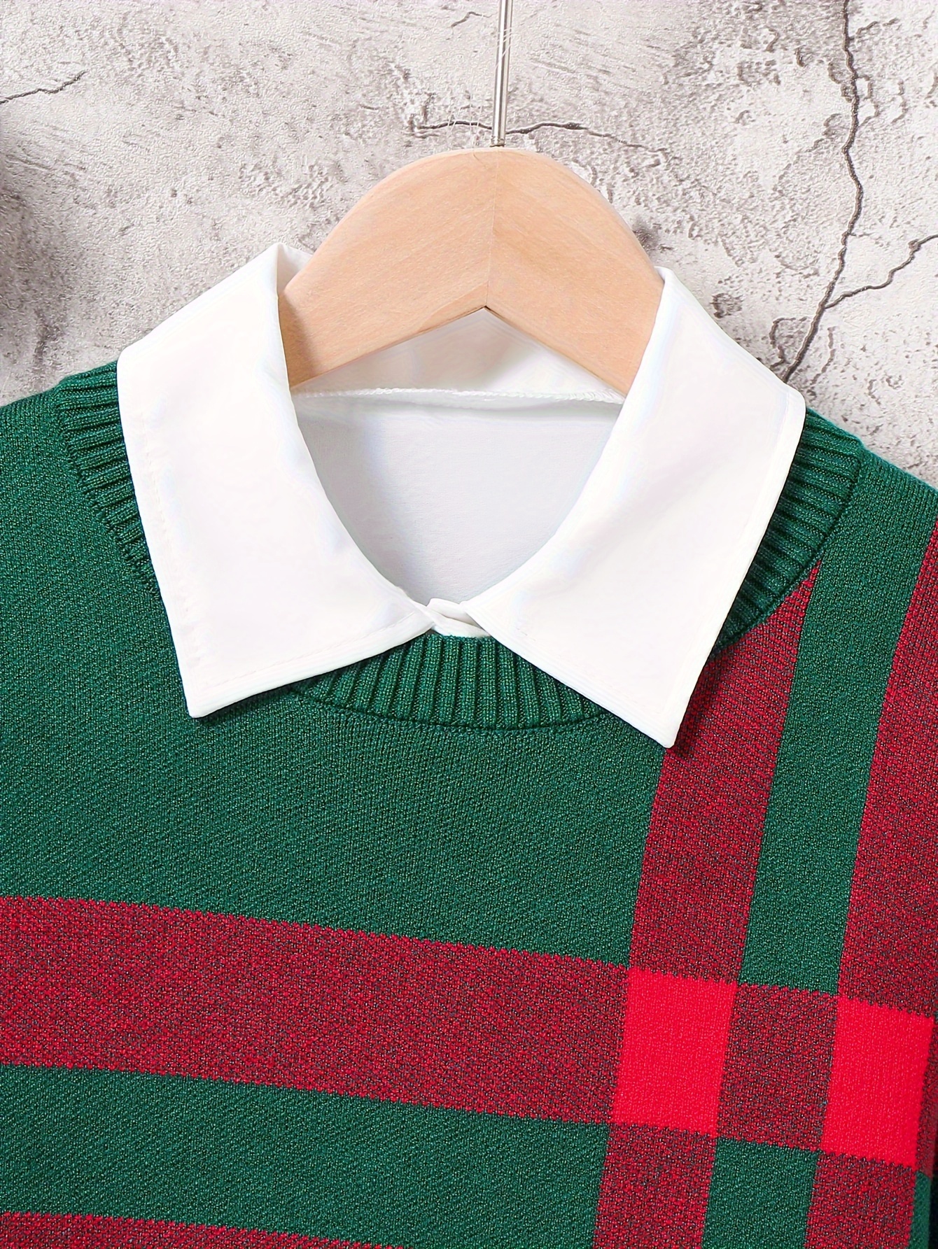 boys preppy gingham pullover sweater viscose 50 polyester 28