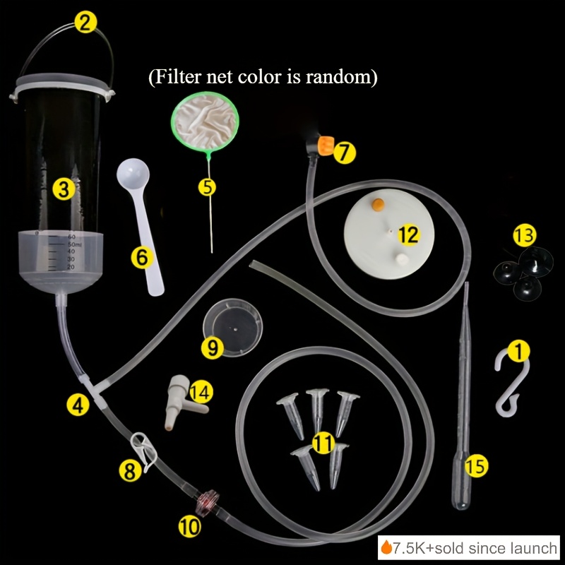 Image of Brine Shrimp - Gravity-fed Hatching Tube With (filter Is Random), Eggs, & , Effortless, Shrimp Tank Accessories, Brine Shrimp Eggs, Aquarium, Aquarium Accessories, Fish Tank, Fish Tanks Accessory