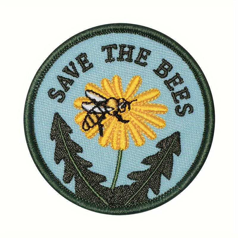 1pc The Bees Embroidered Patch, Mixed Color, Iron-on/sew-on Applique For Clothing, Bags, Hats, , Bees For Crafts
