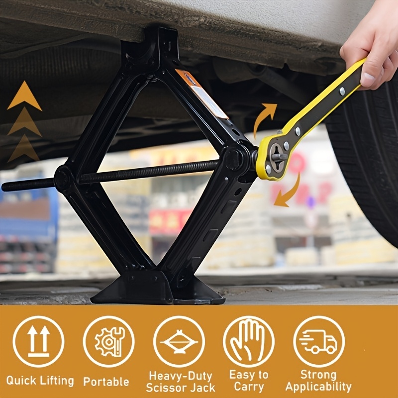 jack 2   4409pound scissor jack scissor lift jack car kit   ratchet wrench car lift suitable for sedans suvs portable   tire jacks jack car jack floor jack durable anti slip thread design 5