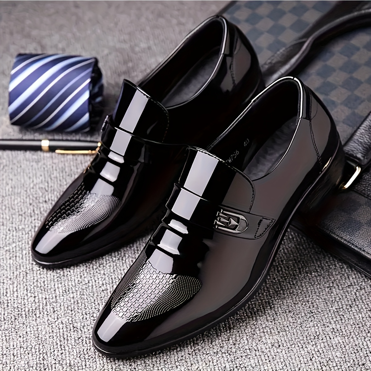 Men's Dress Shoes, Men's Elegant Footwear, New Business Dress Loafers, Men's Gift, Casual Spring/autumn Shoes, British-style Korean Version Pointed-toe Groom Wedding Shoes, Men's Black Shoes
