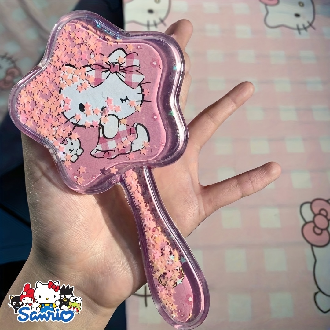 Image of 1pc Hello Brush With Air Cushion Massage Bristles & Safety Combing - Anti-static Girl' Brush Suitable For Bangs, Normal Hair Care - Cute Plastic Hairbrush With Hello Kitty