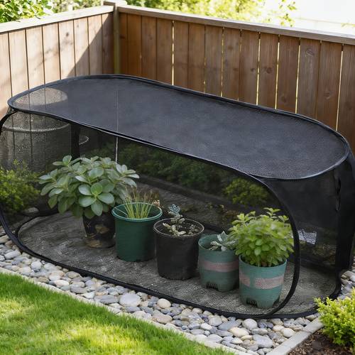 reinforced steel wire foldable shade net with 8 fixing feet summer plant protection sunshade net for flower beds and gardens raised bed netting for use as an animal and ideal for fruits vegetables and seedlings reusable