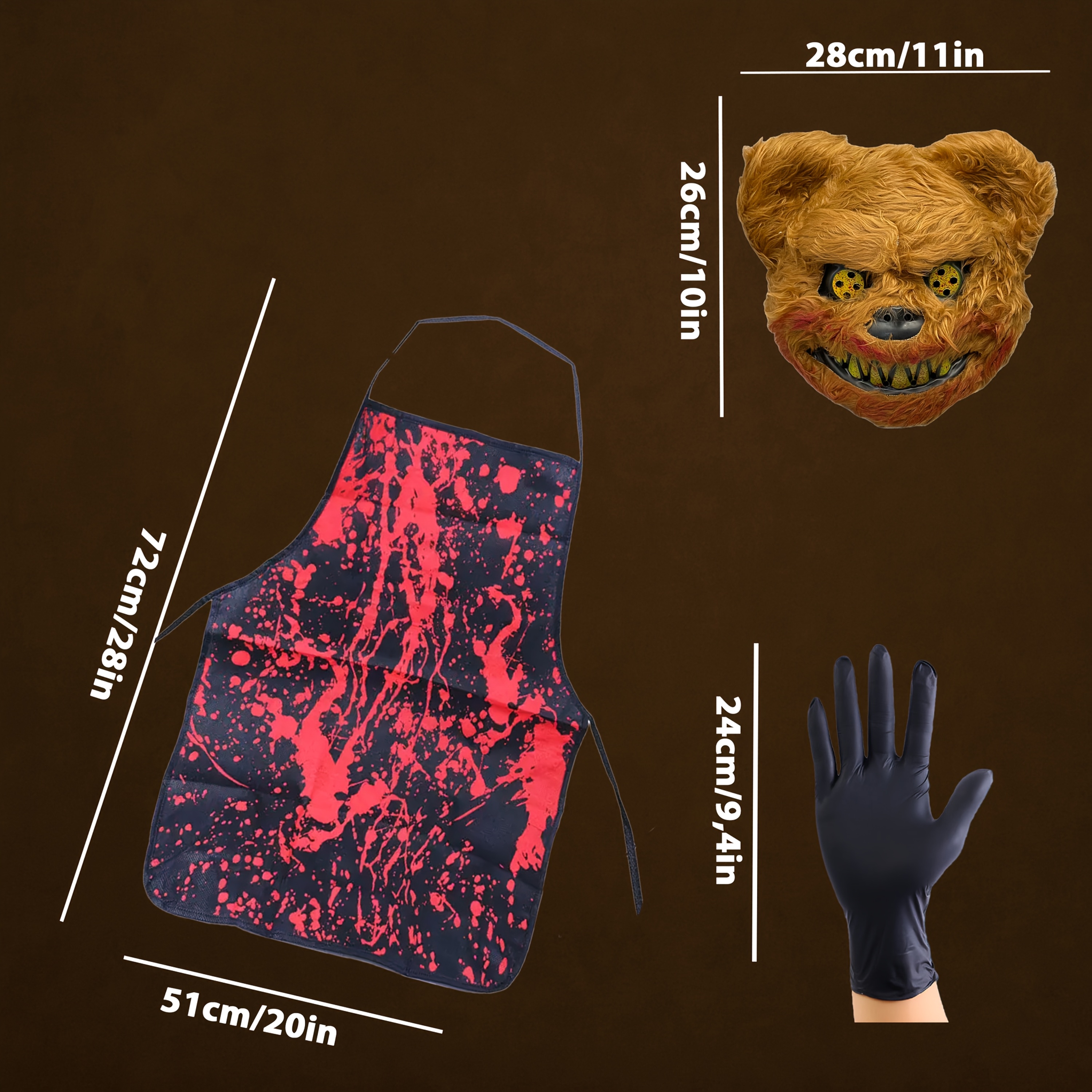 3pcs terrifying halloween costume mask set bloody bear - Temu Canada