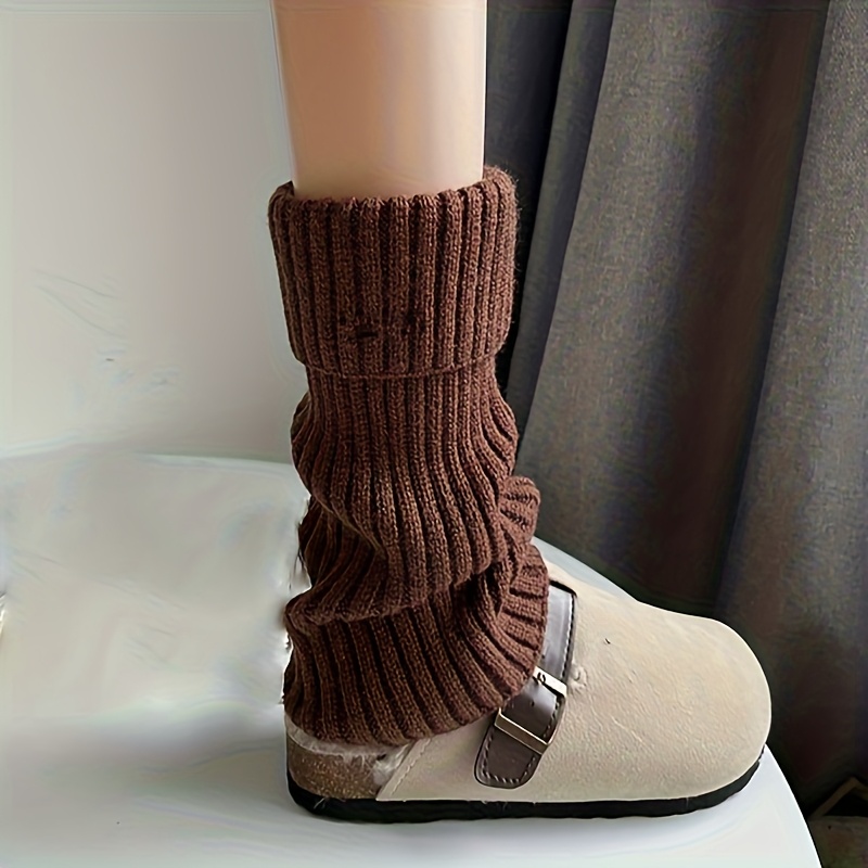 E-shop 1 Paar – Japanischer/Koreanischer JK-Stil gestreifte, wadenhohe, lockere Socken-Überzieher, Y2K-Stil-Beinwärmer, warme wadenlange