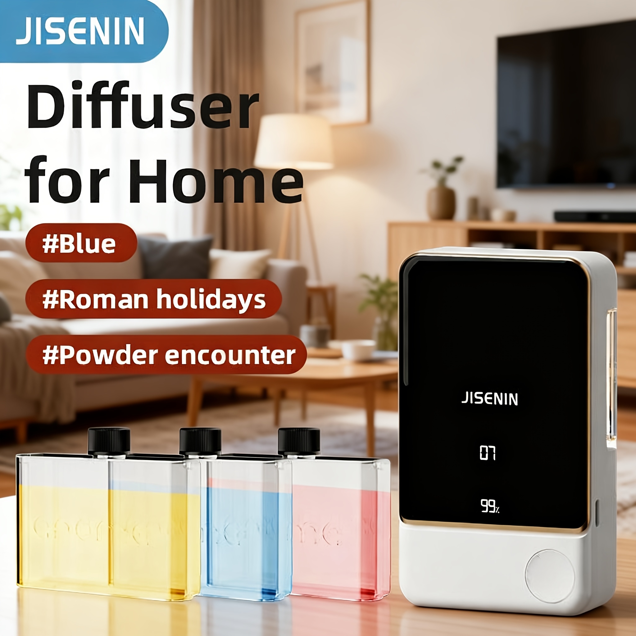 Jisenin Multifunctional Portable Diffuser & Humidifier, 7-speed Timing Spray, Usb Charging Large Capacity Battery, Suitable For Home, Bedroom, Bathroom, Hotel, Pet Room, Car - Birthday Gift.