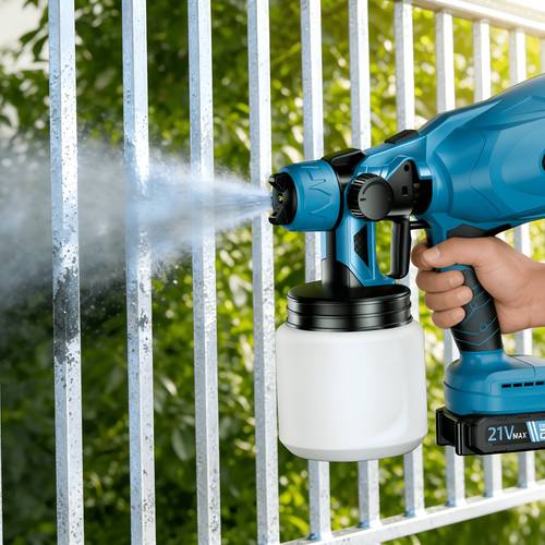 die 2026er ausgabe verfügt über eine hocheffiziente, kabellose spritzpistole, die mit lithium-ionen-akku betrieben wird. sie wird mit akku und ladegerät geliefert, verfügt über tragbares design und ist ideal für lackierarbeiten, professionelle anwendungen und ist .