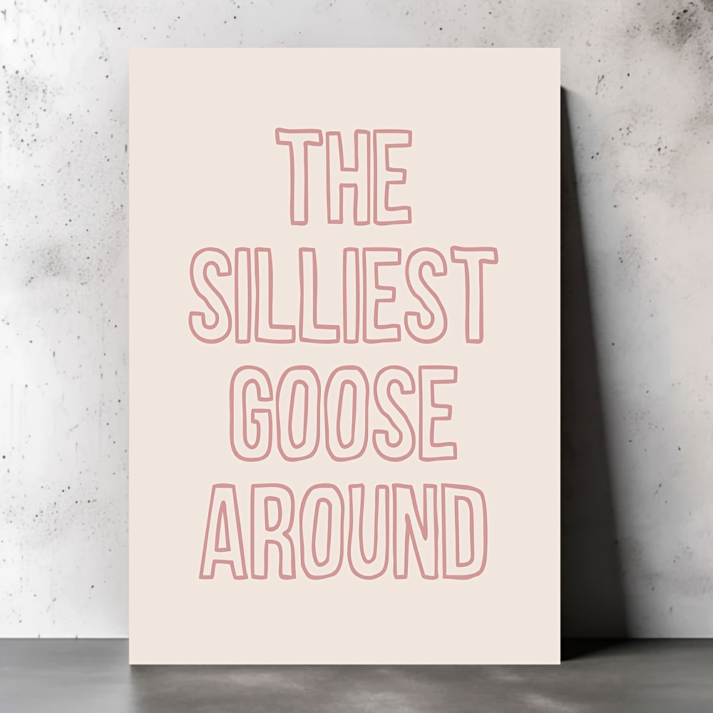 

Room Decor 1pc Silly Goose Canvas , 11.8x15.7 Inch Print, Pink Nursery Decor, Cute Playroom Artwork, Girls Bedroom Amijk2548