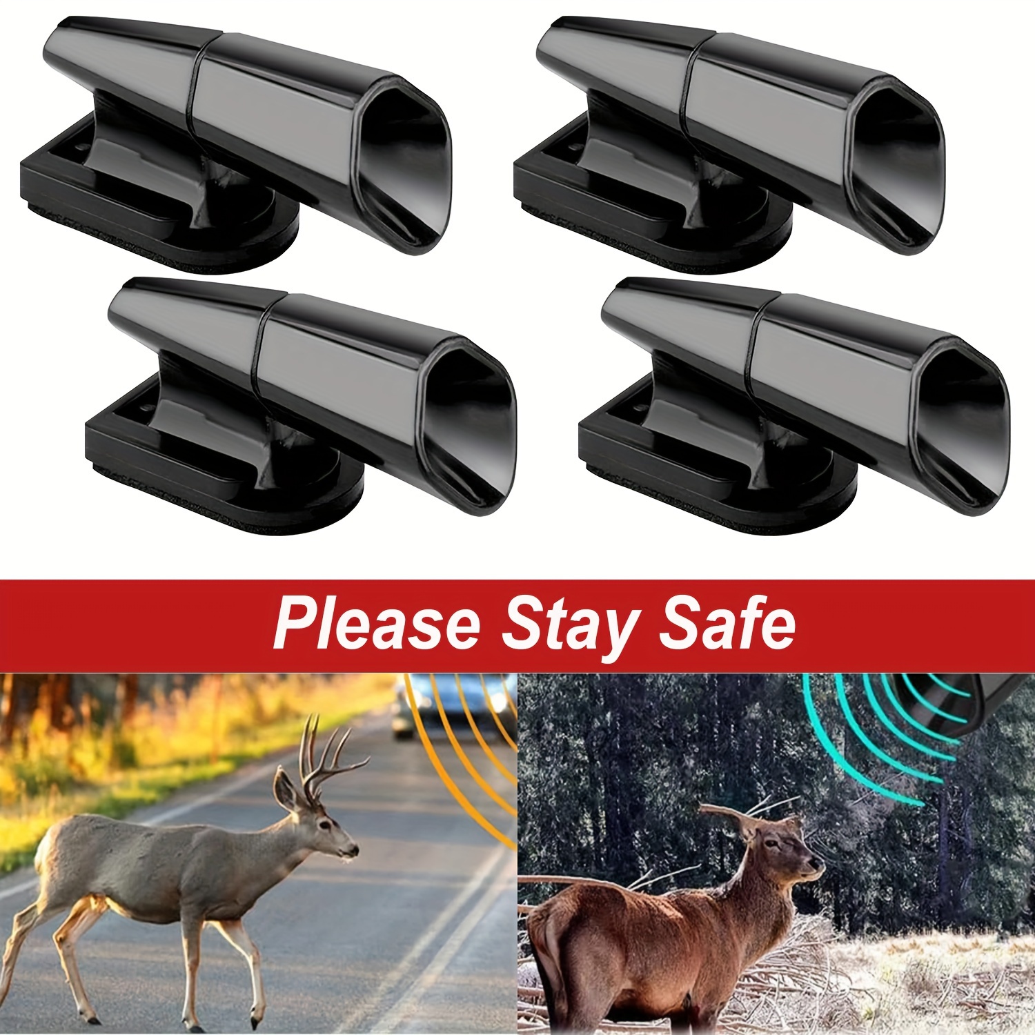 2pcs Car Grille Deer Animal Warning Whistle Repeller Alert Safety Accessories - Foto 5