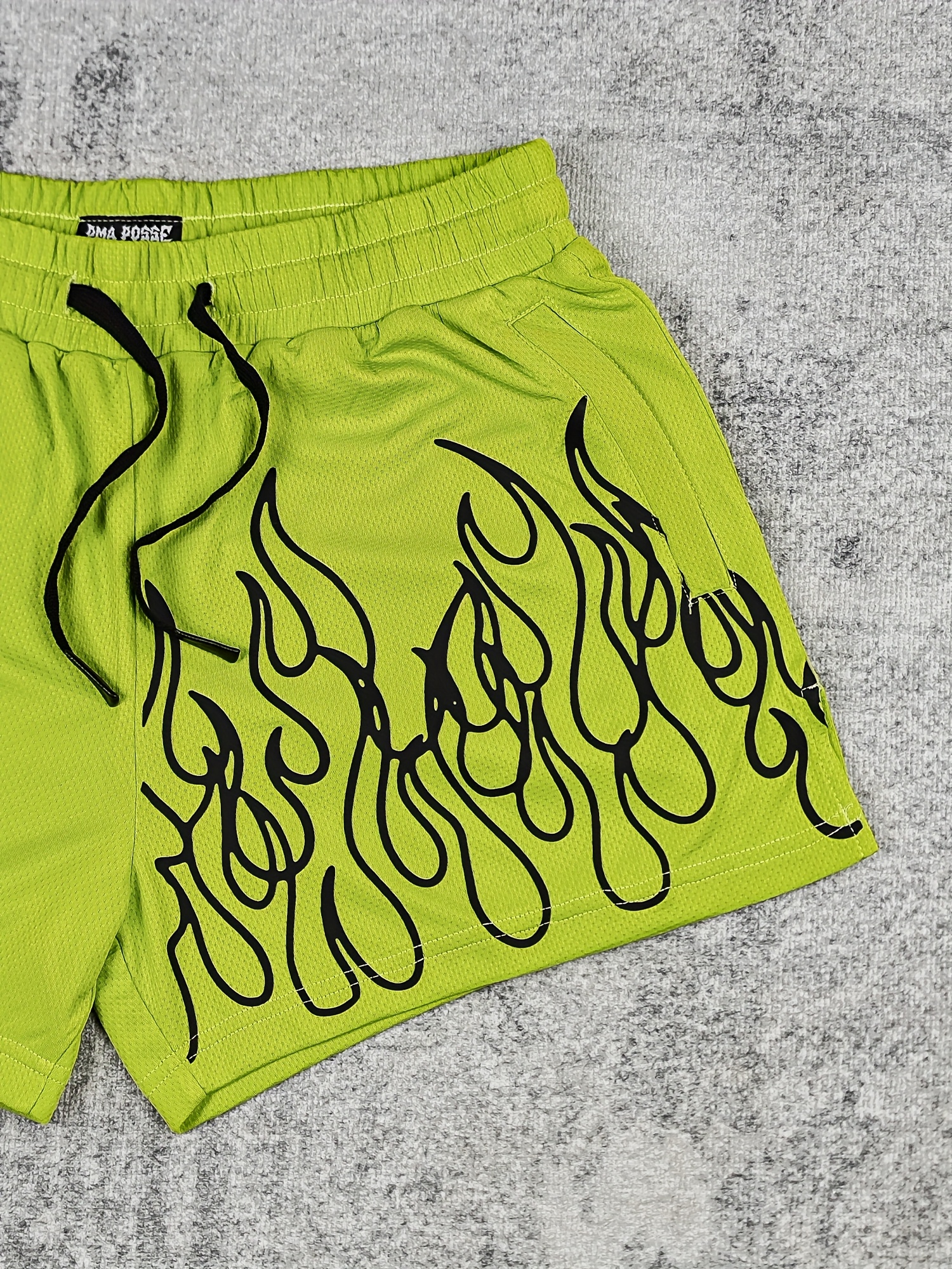 mens quick dry breathable athletic shorts fire print design Temu