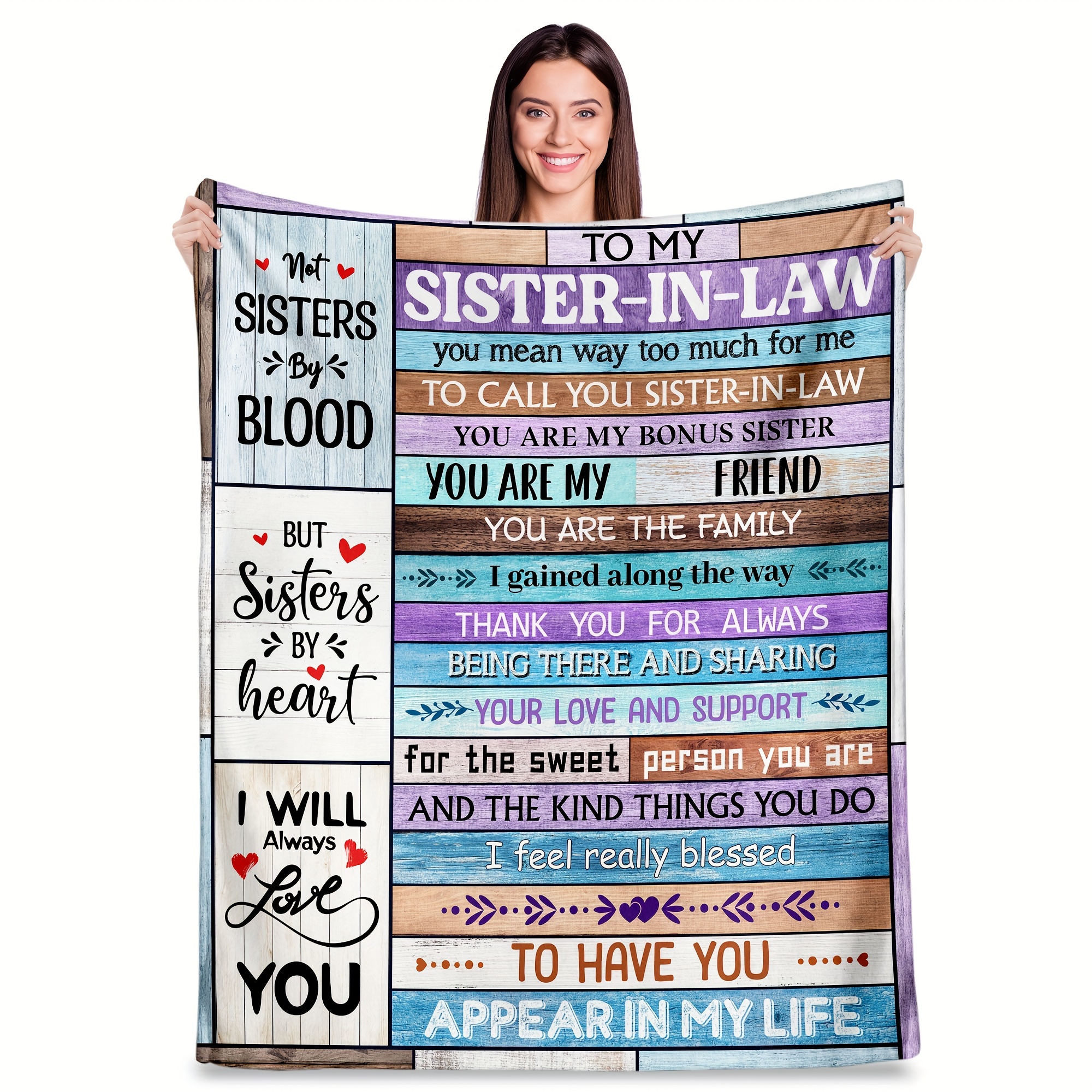 

Sister In Law Birthday Gifts, Best Gifts For Sister In Law, Future Sister In Law Wedding Gifts, Sister In Law Christmas Gifts Throw Blanket 60"x50