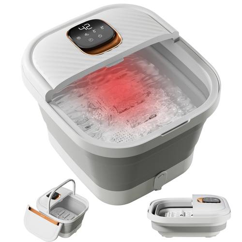 compact and portable spa bath massager featuring heat bubbles vibrations and red light designed for relaxation with mini and temperature regulation