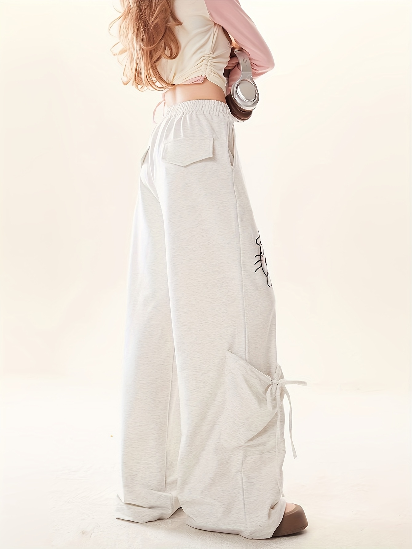 Women Girls Casual Sweatpants Baggy Sweatpants High Waisted Joggers Pants Athletic Trousers With Pockets Drawstring Track Pants Womens Work Pants
